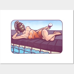 Bombshell Poolside Posters and Art